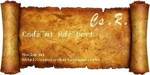 Csémi Róbert névjegykártya